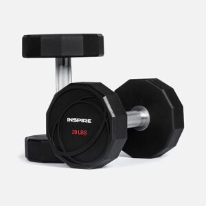 20 Pound Rubber Dumbbells by Inspire Fitness